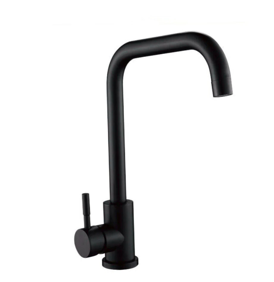 Rubinetto lavello cucina canna alta quadrato nero - moderno e resistente
