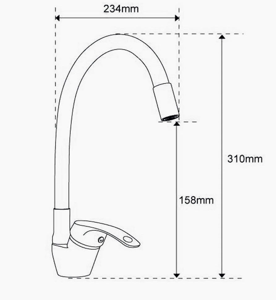 Rubinetto per cucina a canna alta con ugello in silicone flessibile orientabile - design moderno e versatile