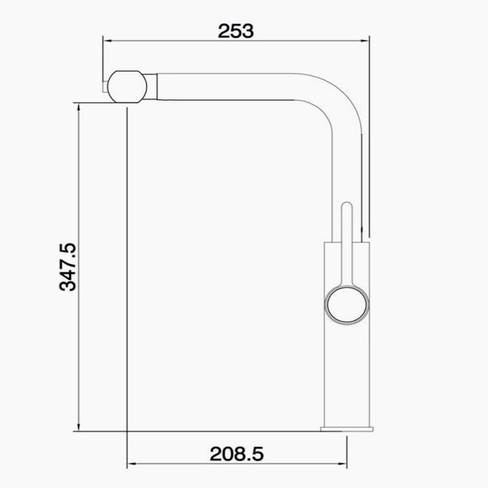 Rubinetto per cucina estraibile a 2 getti con erogatore girevole, finitura satinato - design moderno e curato
