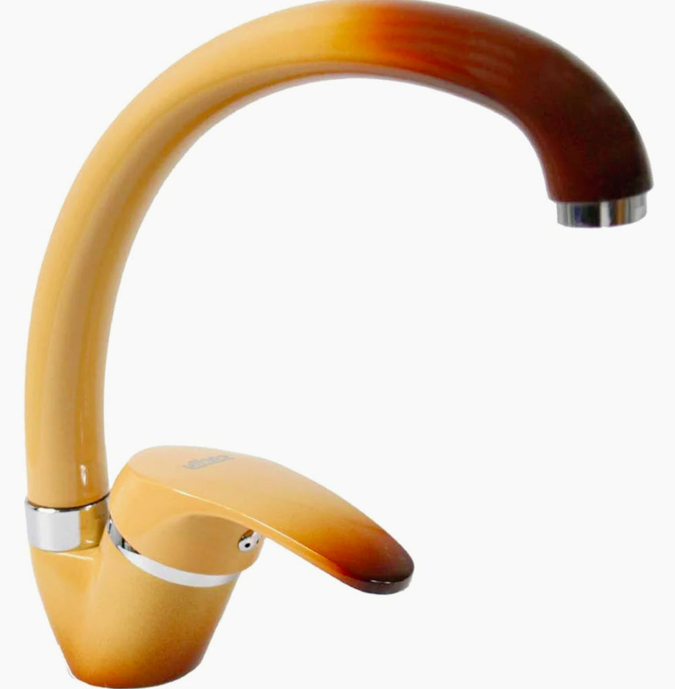 Rubinetto per lavello da cucina miscelatore, colore terra di Francia - design curato