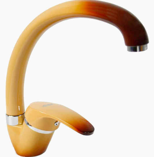 Rubinetto per lavello da cucina miscelatore, colore terra di Francia - design curato