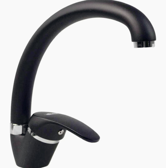 Rubinetto per lavello da cucina miscelatore nero opaco - design minimalista e sofisticato