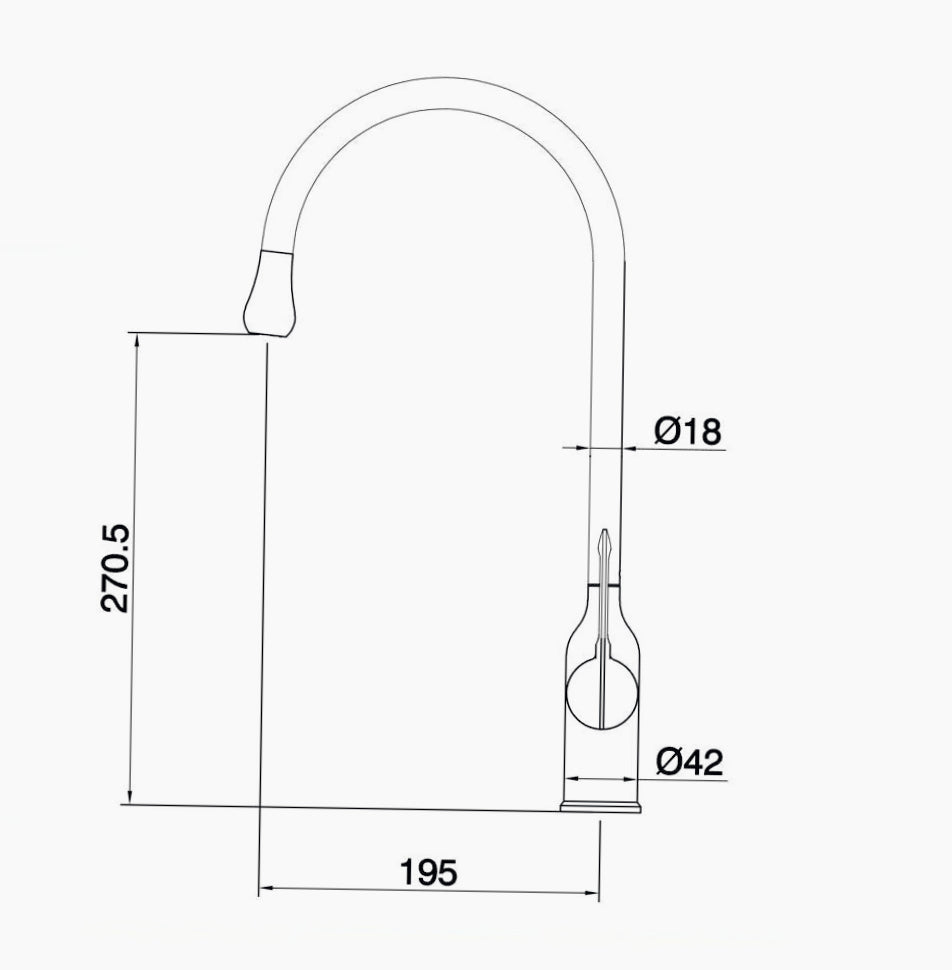 Rubinetto per lavandino da cucina a canna alta, finitura acciaio lucido o nero - design minimalista