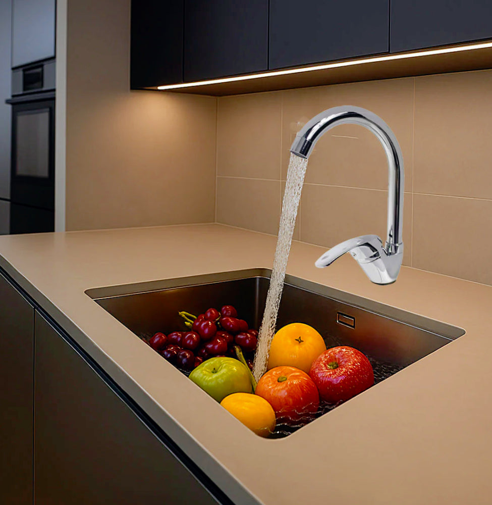 Rubinetto lavello cucina canna alta cromato lucido - moderno e resistente
