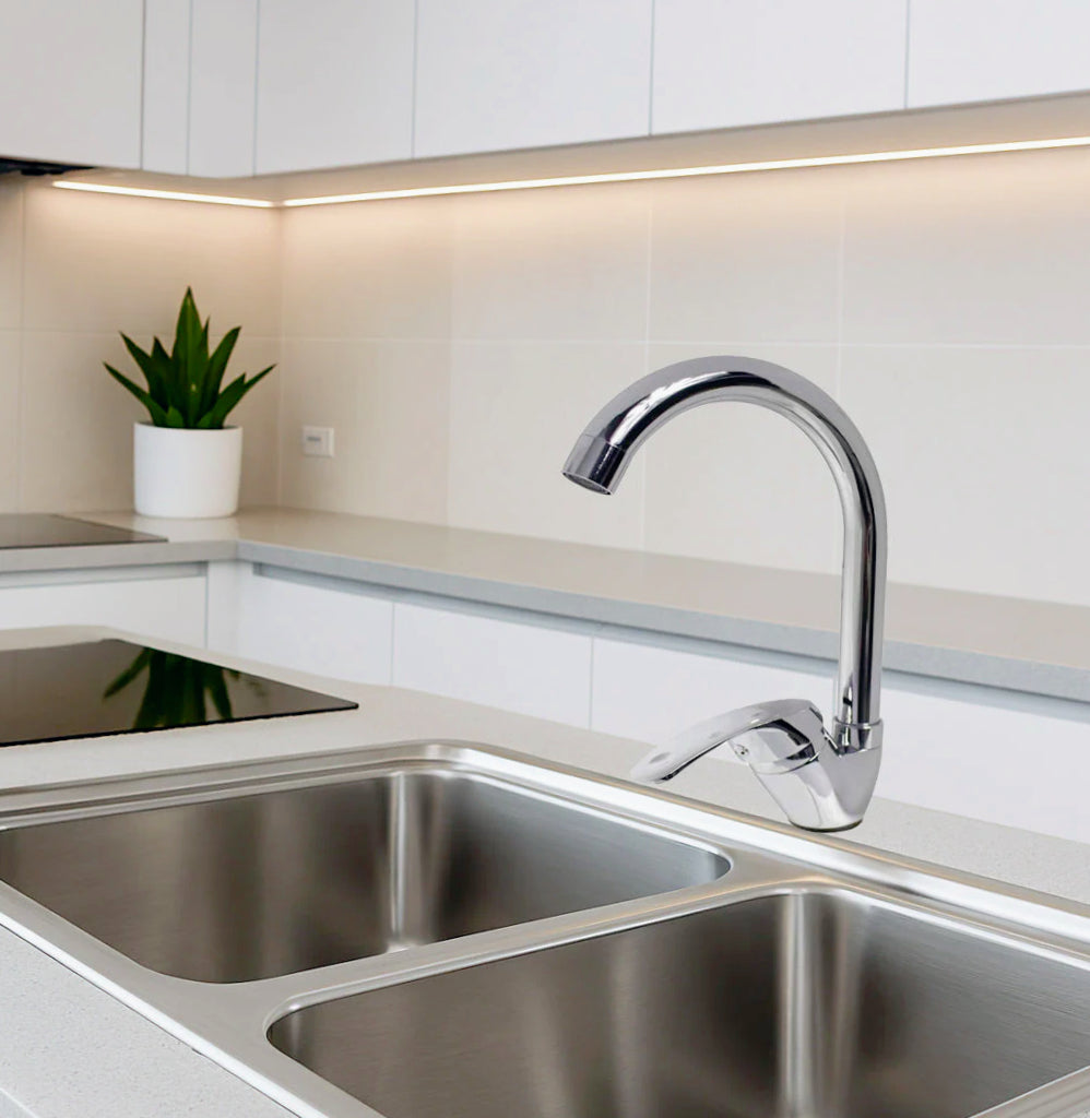 Rubinetto lavello cucina canna alta cromato lucido - moderno e resistente