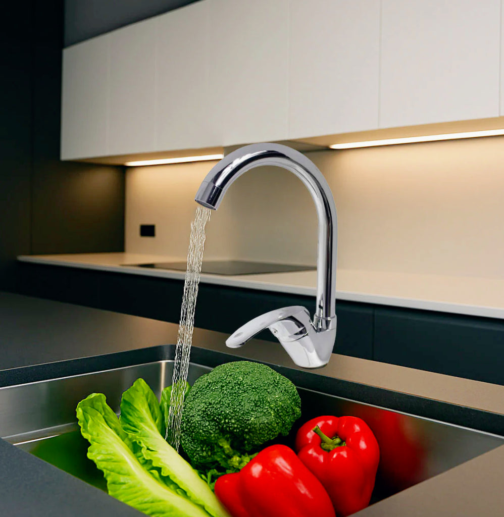 Rubinetto lavello cucina canna alta cromato lucido - moderno e resistente