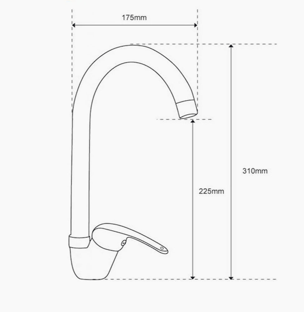 Rubinetto lavello cucina canna alta cromato lucido - moderno e resistente