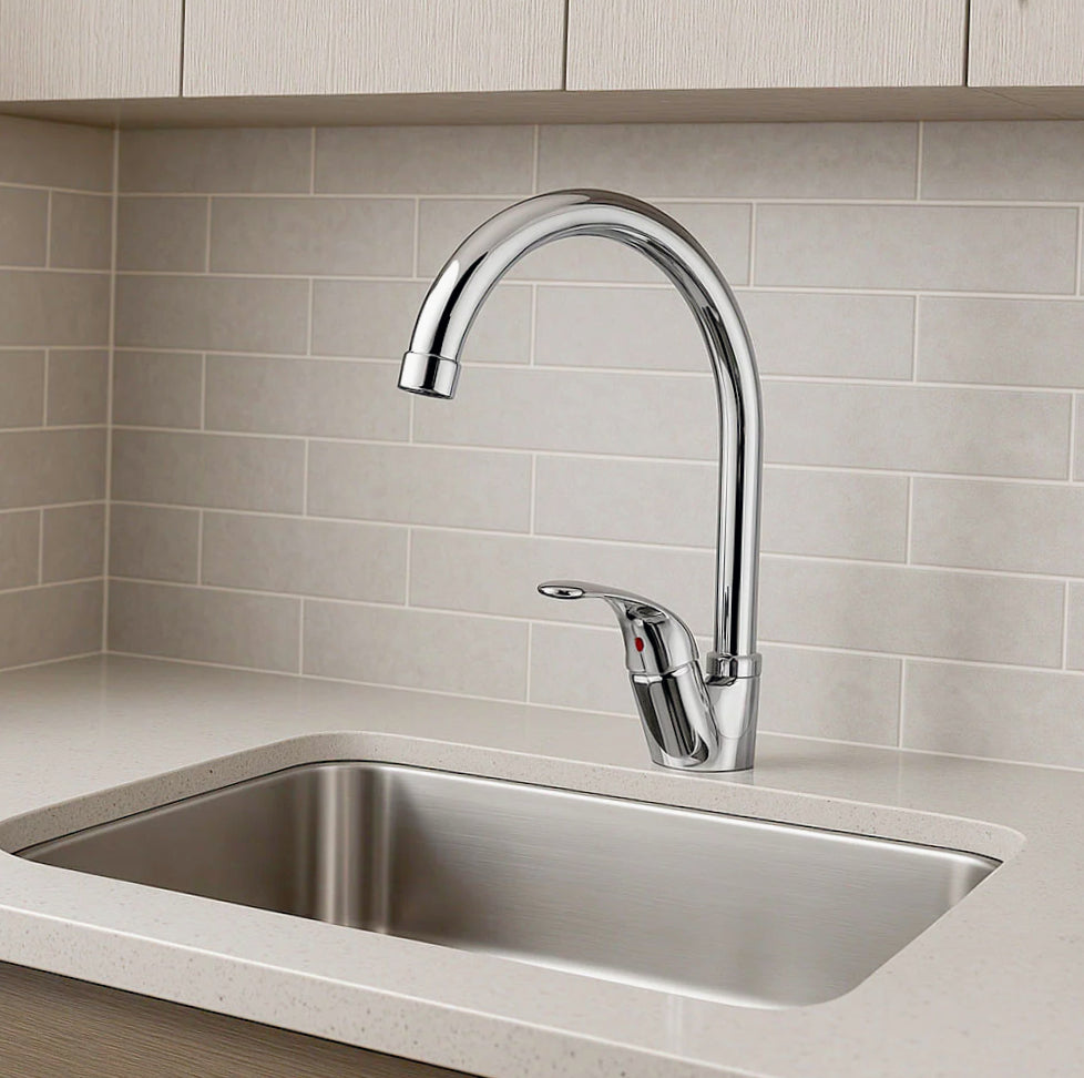 Rubinetto lavello cucina canna alta miscelatore orientabile - moderno e funzionale