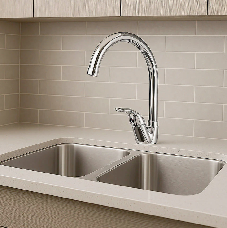 Rubinetto lavello cucina canna alta miscelatore orientabile - moderno e funzionale