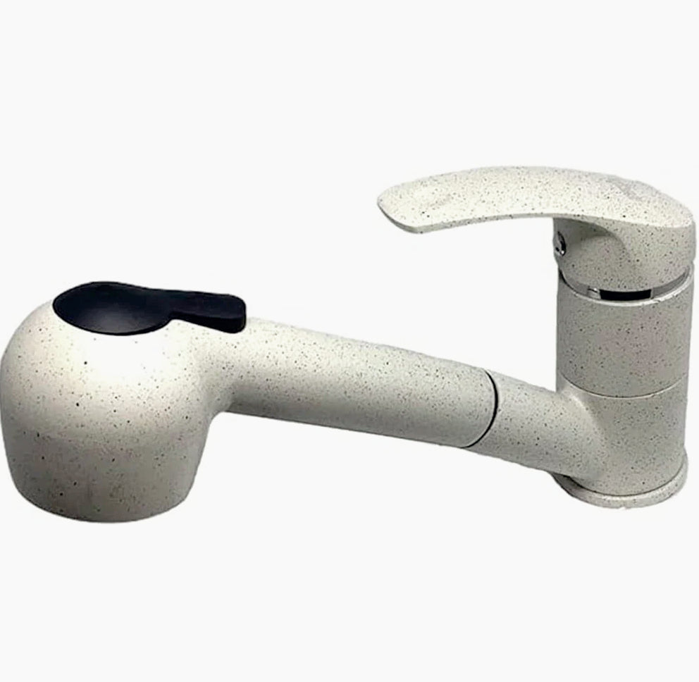 Rubinetto lavello cucina canna bassa con doccetta avena - funzionale e moderno