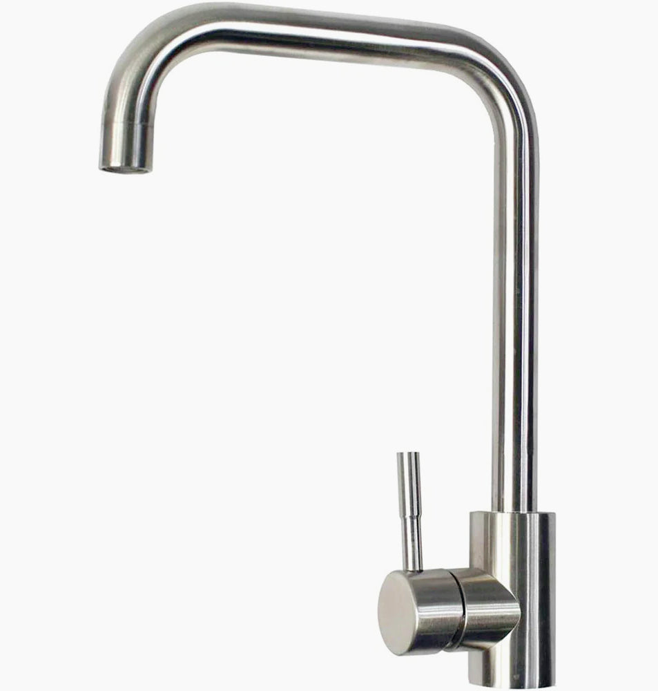 Rubinetto lavello cucina canna quadrata cromato satinato - moderno e resistente