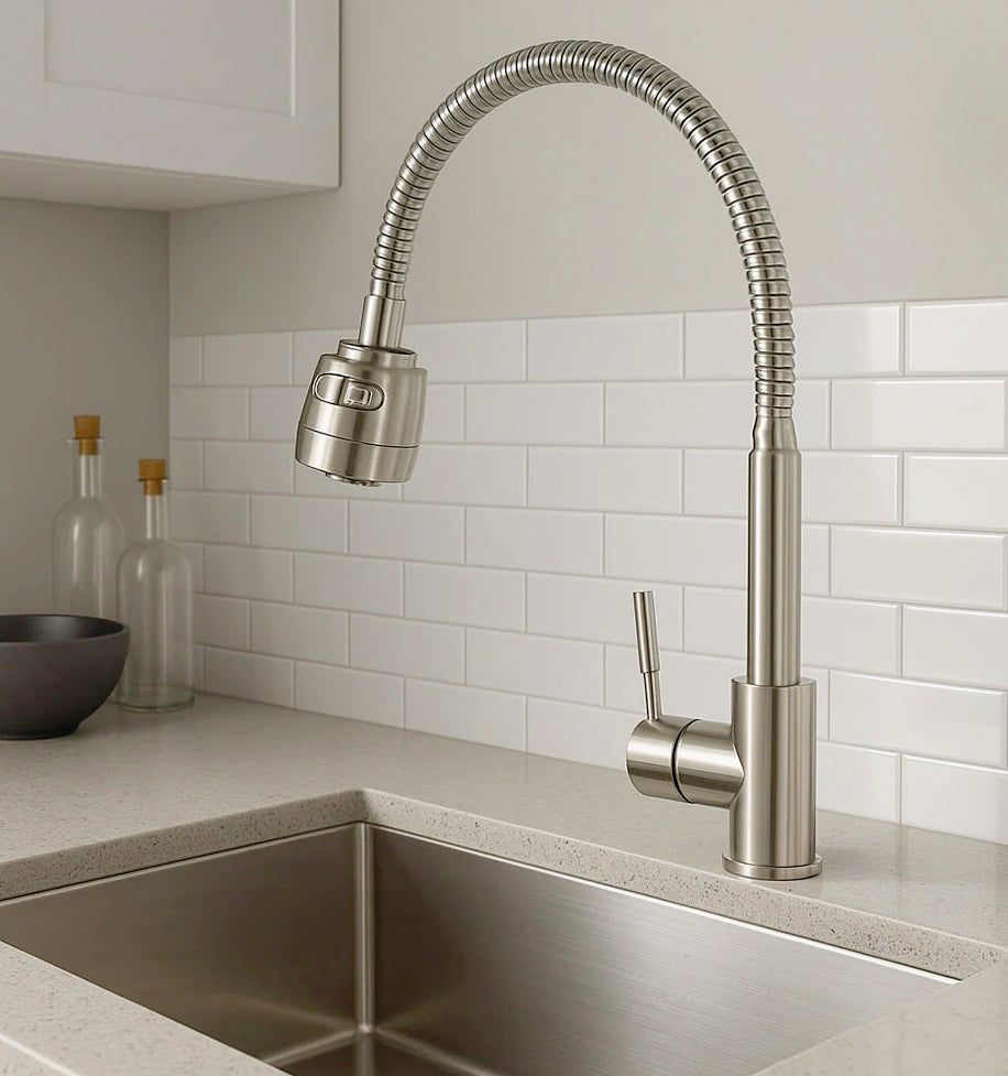 Rubinetto lavello cucina doppio getto canna flessibile - pratico e moderno