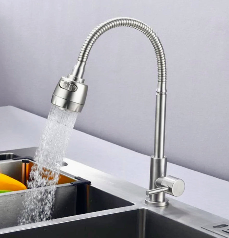 Rubinetto lavello cucina doppio getto canna flessibile - pratico e moderno