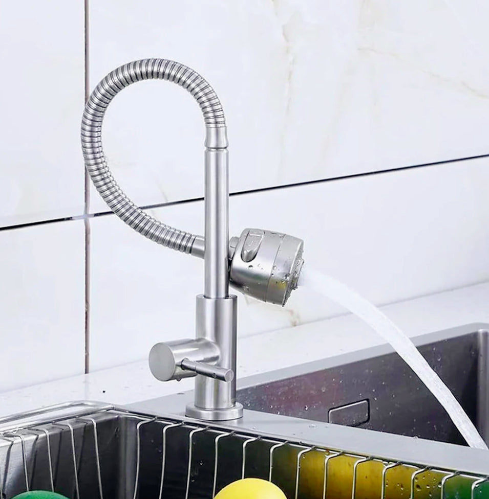 Rubinetto lavello cucina doppio getto canna flessibile - pratico e moderno