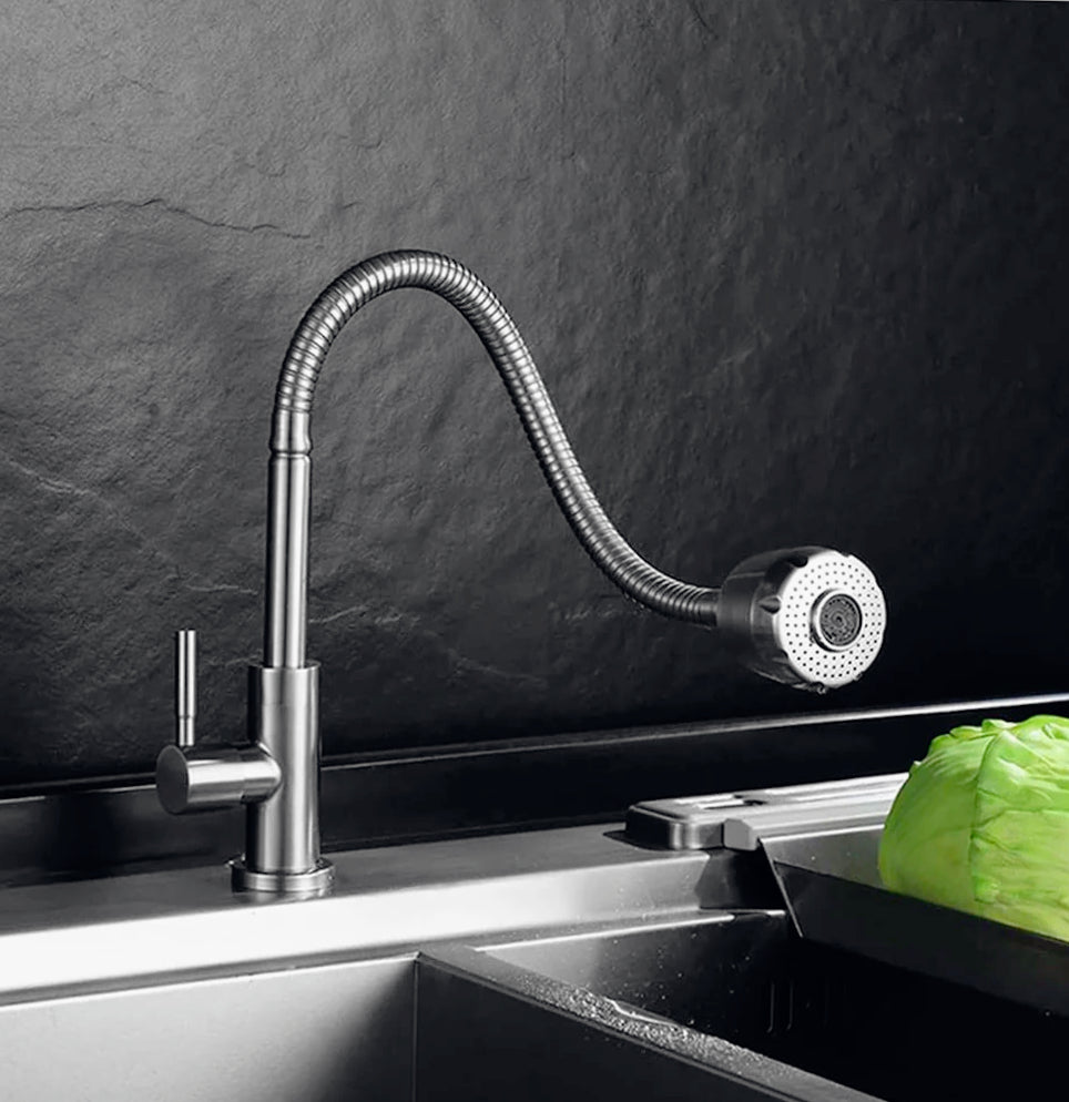 Rubinetto lavello cucina doppio getto canna flessibile - pratico e moderno