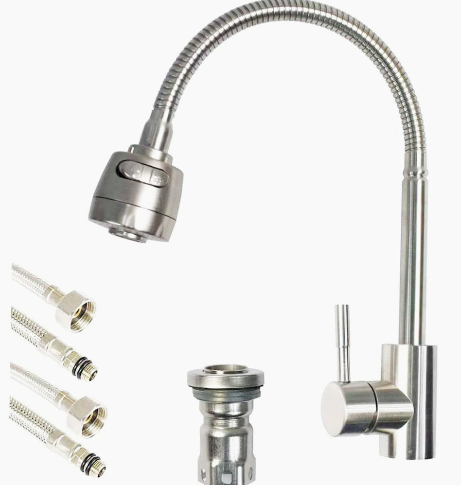 Rubinetto lavello cucina doppio getto canna flessibile - pratico e moderno