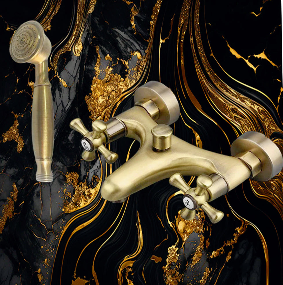 Rubinetto modello Roma bronzo opaco – soluzione completa per bagno (lavabo, bidet, vasca, doccia) – stile sofisticato