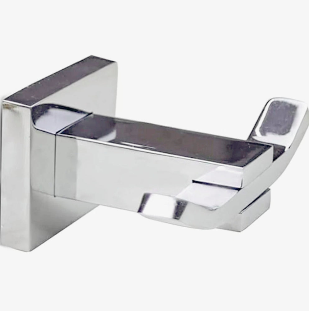 Set bagno moderno 6 pezzi in acciaio cromato e vetro satinato (formato quadrato) - ambraled
