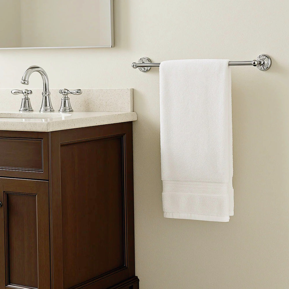 Set completo 6 accessori in acciaio cromato e vetro satinato - ambraled