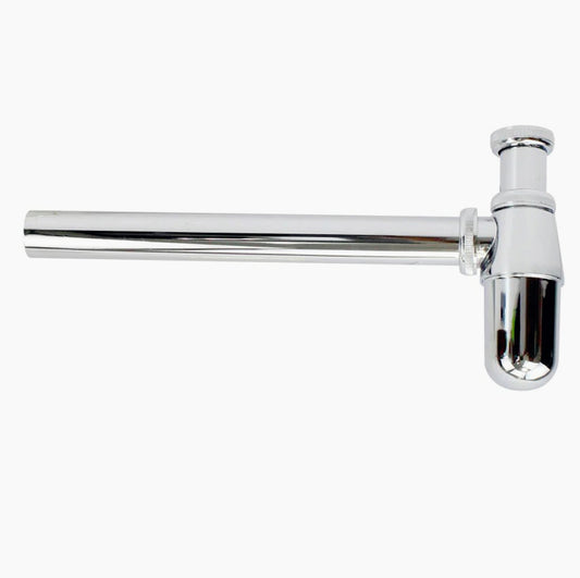 Sifone bottiglia ¼ cromato con scarico sotto lavabo, cromato lucido - ambraled