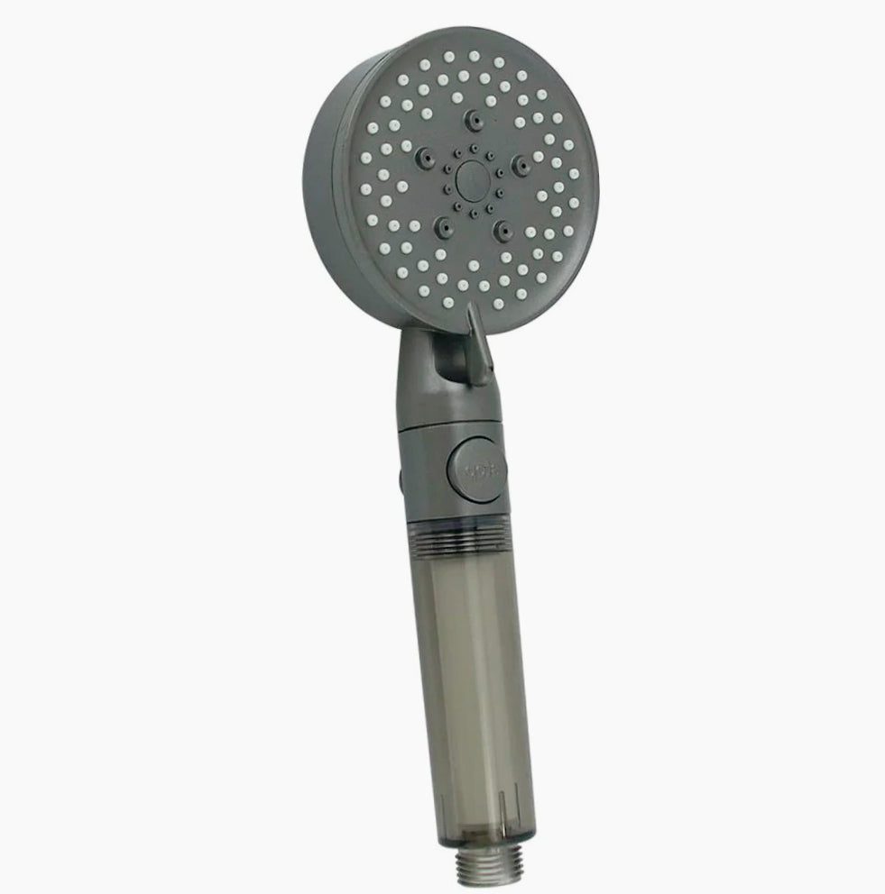 Soffione doccia 5 modalità getto con filtro anticalcare e tasto ON/OFF - ambraled
