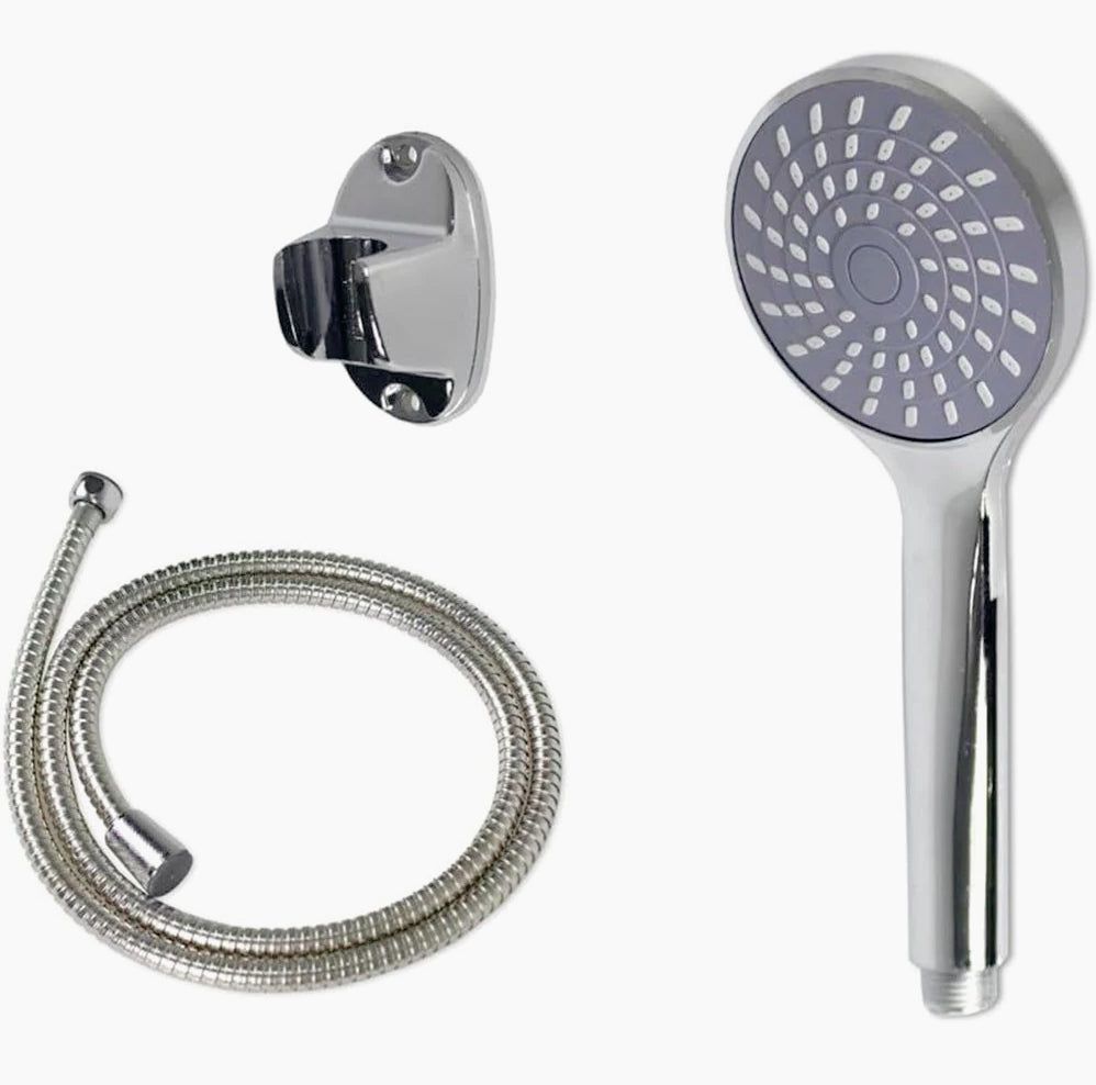 Soffione doccia con tubo flessibile 1,8 m e supporto a muro - ambraled