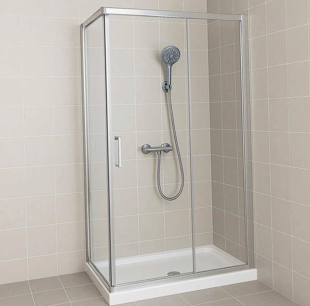 Soffione doccia con tubo flessibile 1,8 m e supporto a muro - ambraled