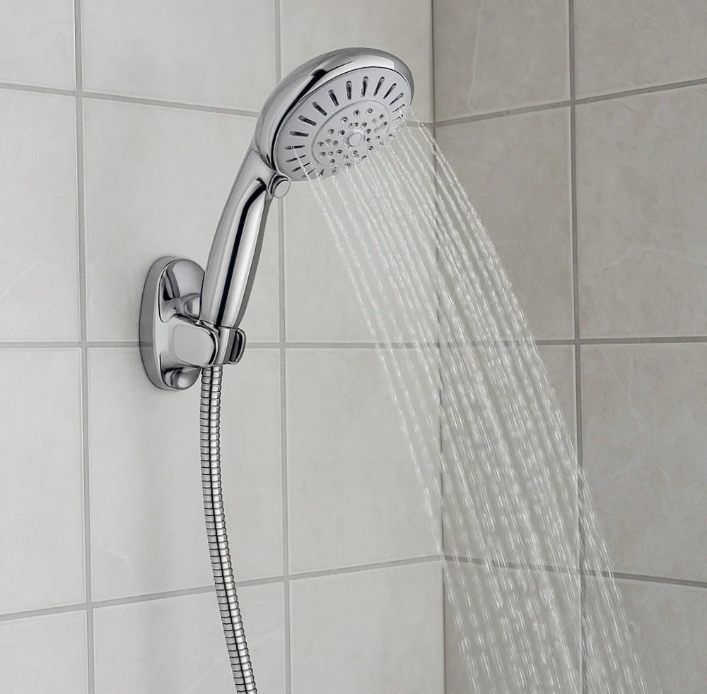 Soffione doccia con tubo flessibile 1,8 m e supporto, vari modalità getto - ambraled