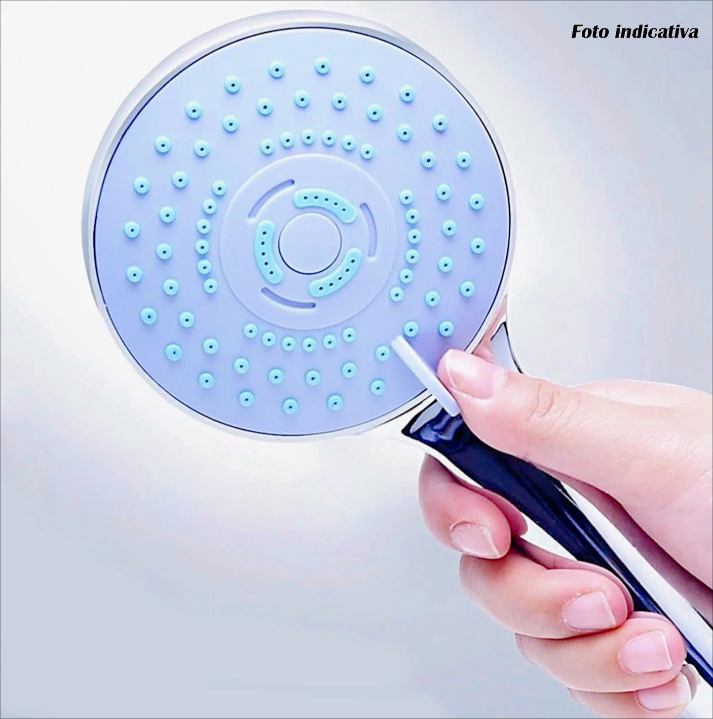 Soffione doccia multigetto grigio flessibile cromato lucido con staffetta - ambraled