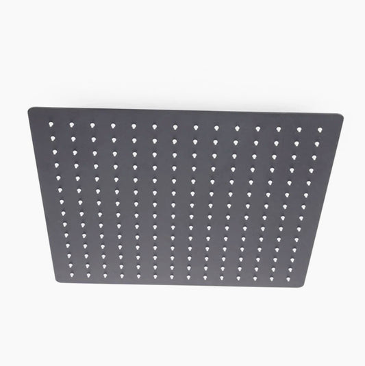 Soffione doccia quadrato ultra slim 25x25 cm, nero, attacco ½ pollice per muro - ambraled