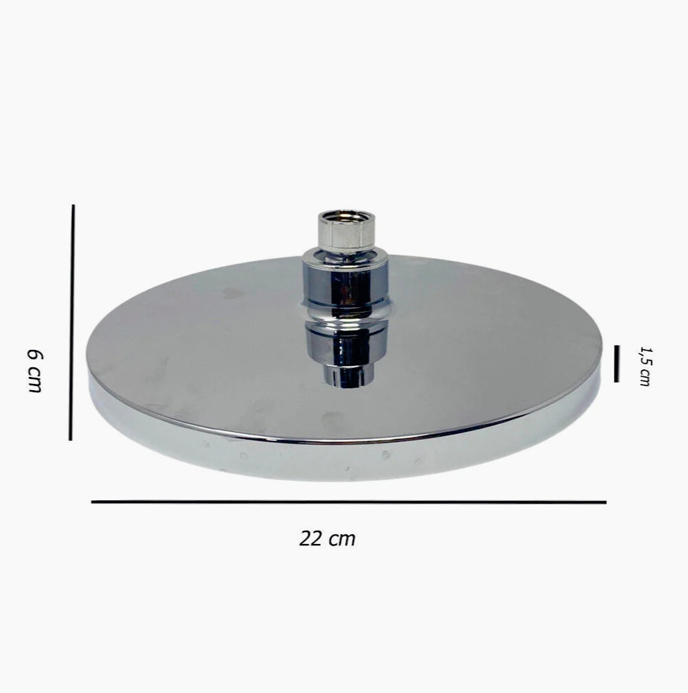 Soffione doccia rotondo 22 cm – ABS, alta pressione, finitura cromata lucida - ambraled