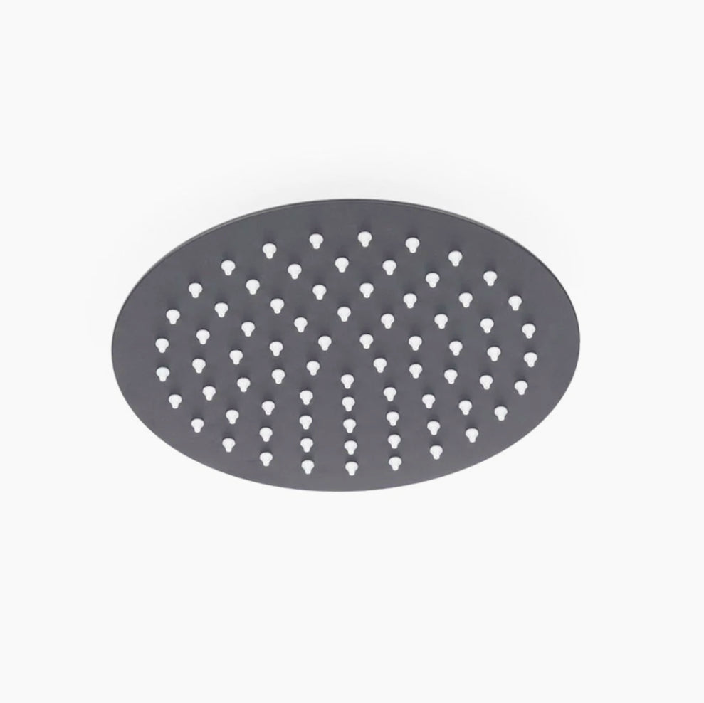 Soffione doccia rotondo ultra slim Ø25 cm nero attacco ½" - ambraled