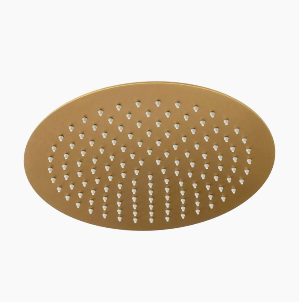Soffione doccia rotondo ultra slim Ø25 cm, oro satinato, attacco ½" - ambraled