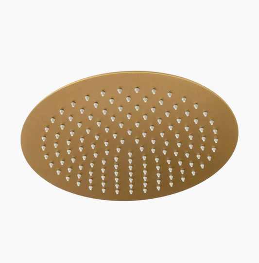 Soffione doccia rotondo ultra slim Ø25 cm, oro satinato, attacco ½" - ambraled