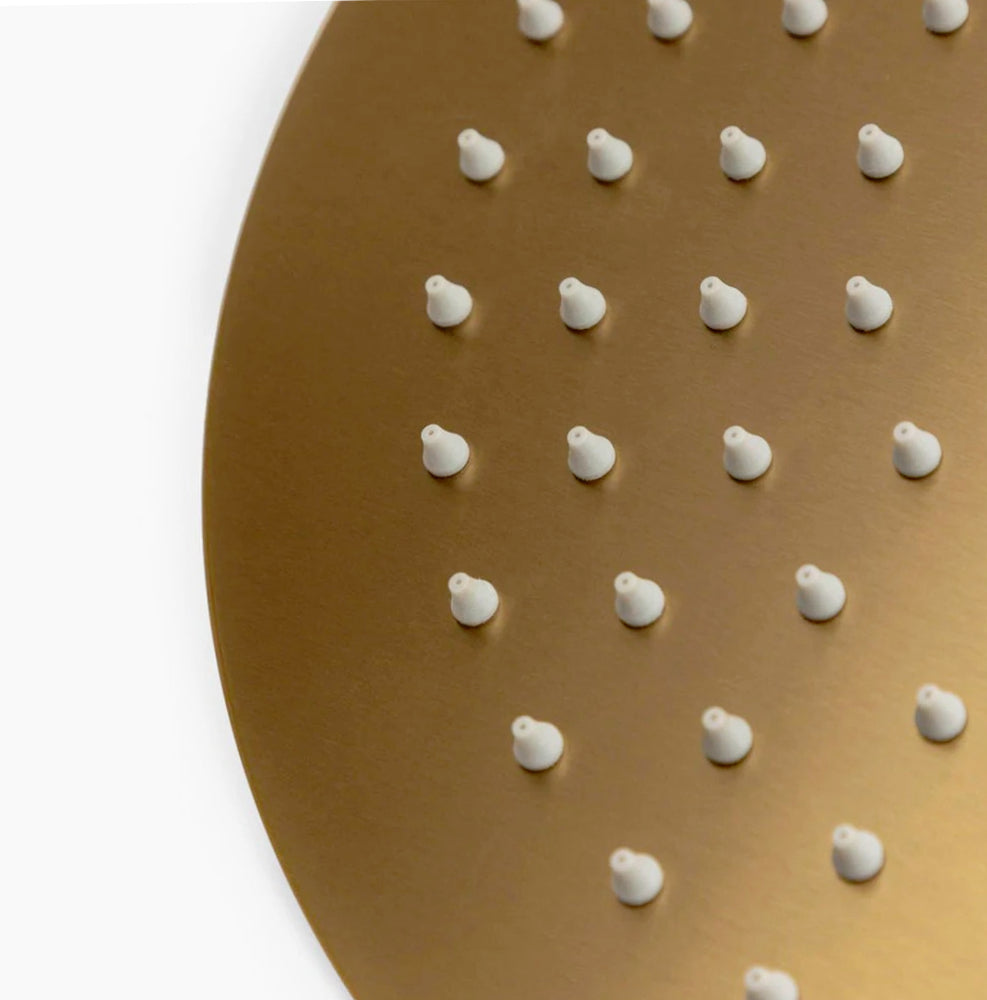 Soffione doccia rotondo ultra slim Ø25 cm, oro satinato, attacco ½" - ambraled