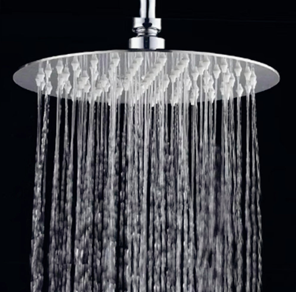 Soffione doccia tondo slim 30 cm – Effetto pioggia, attacco 1/2" - ambraled