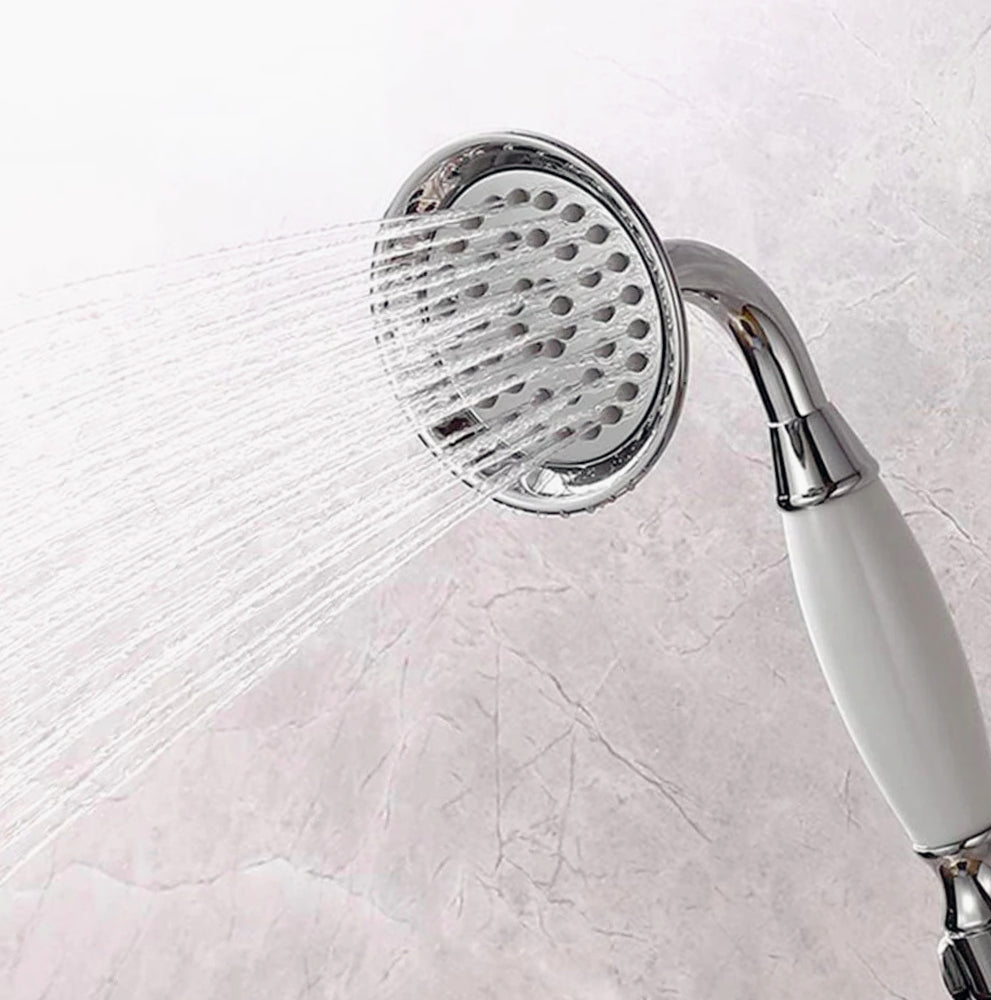Soffione stile retrò con tubo flessibile 1,8 m – Supporto a muro - ambraled