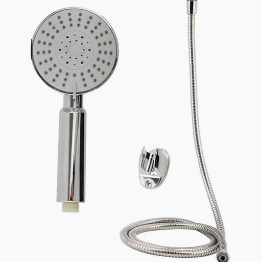Soffione universale cromato lucido 1/2" – Con supporto flessibile e doccetta multigetto - ambraled