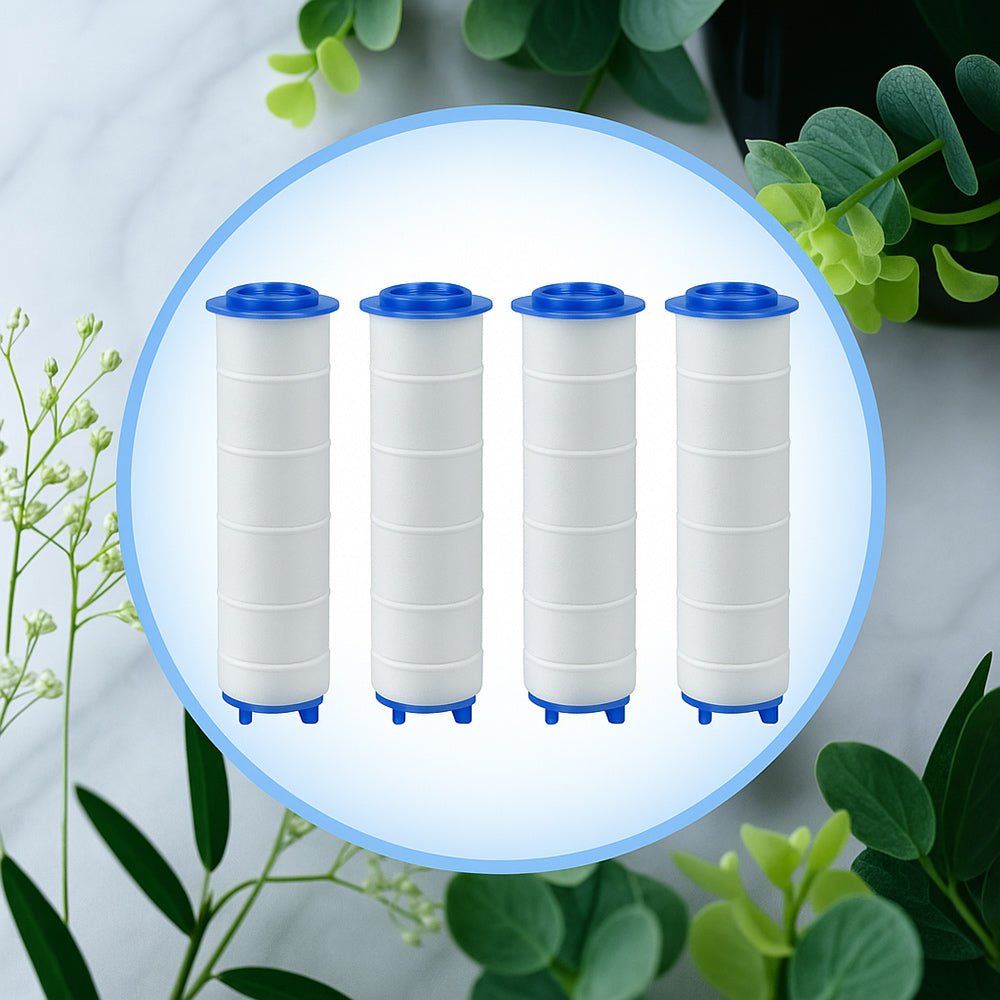 Soffione doccia con filtro anticalcare 3 getti d'acqua tasto ON/OFF - ambraled