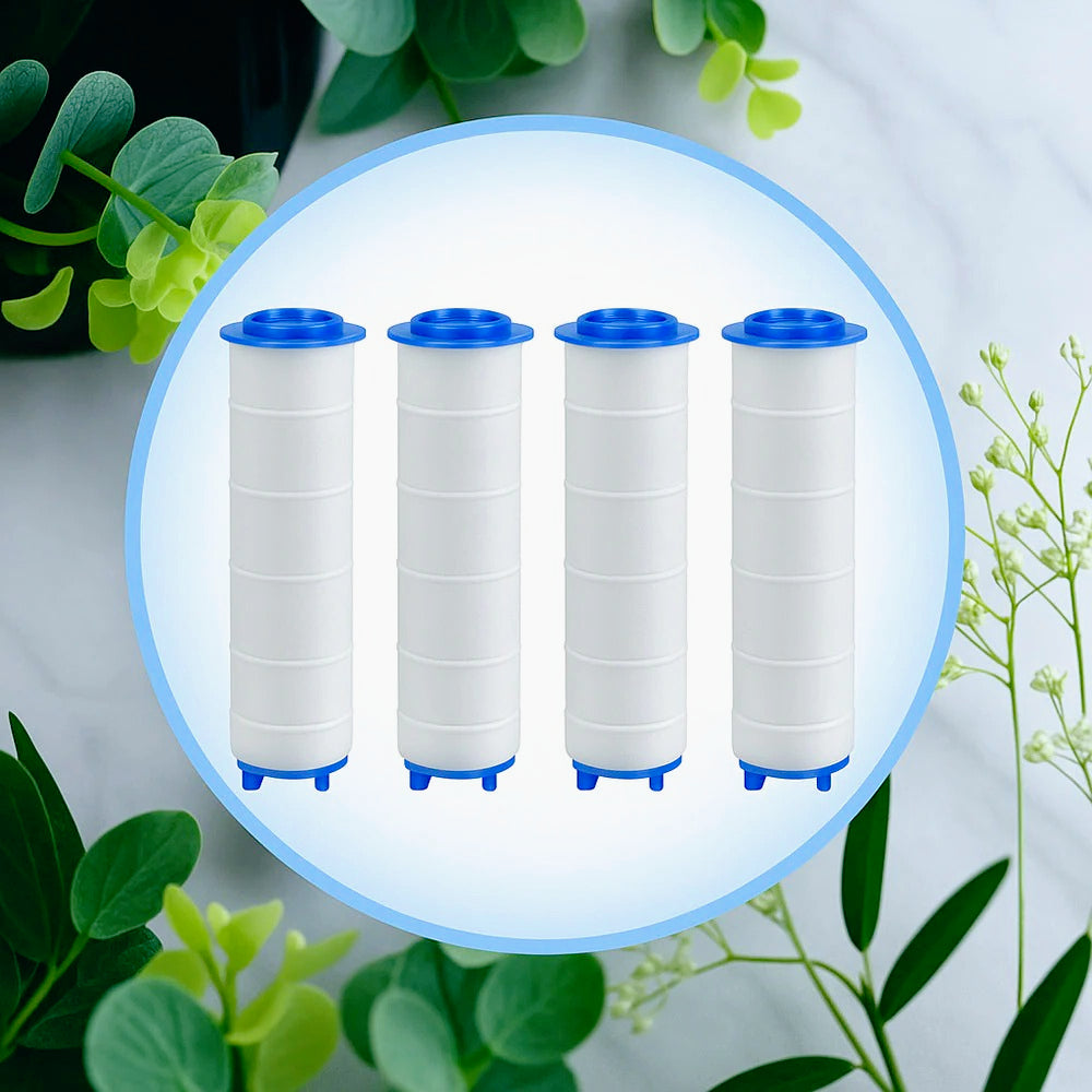 Soffione doccia con filtro anticalcare 3 getti d'acqua tasto ON/OFF - ambraled