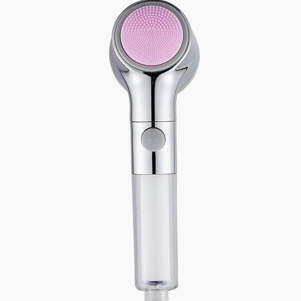 Soffione doccia con filtro anticalcare 3 getti d'acqua tasto ON/OFF - ambraled