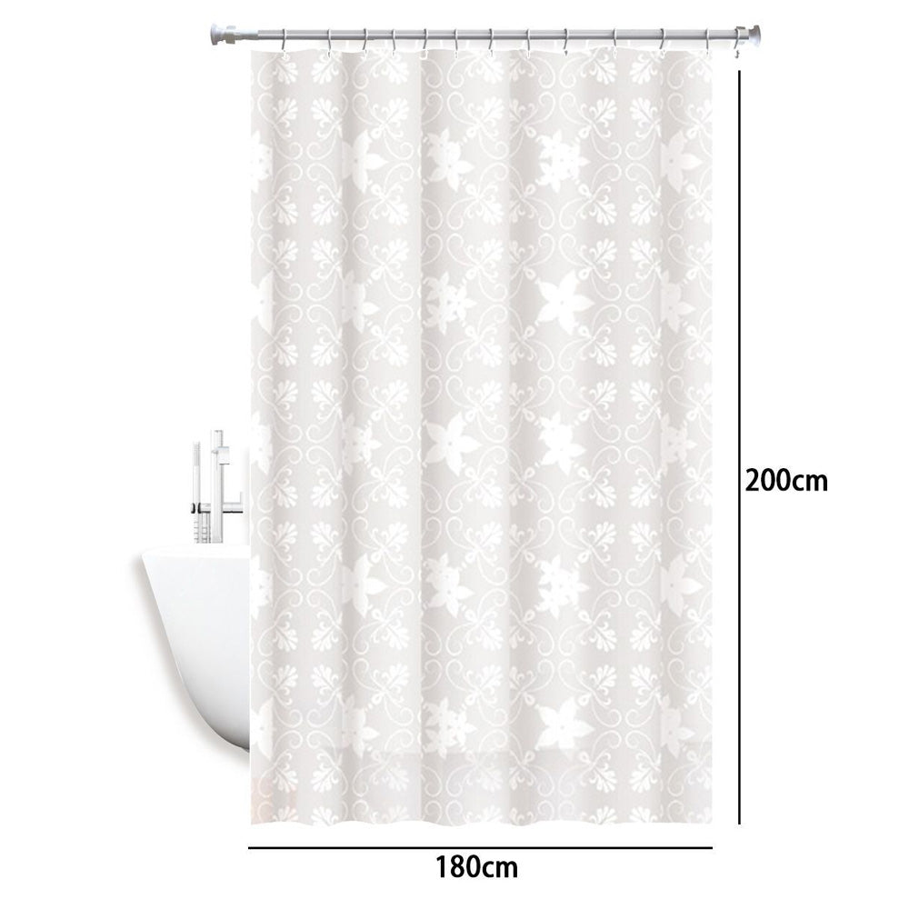 Tenda doccia impermeabile PVC 12 ganci motivo fiori varie misure - ambraled