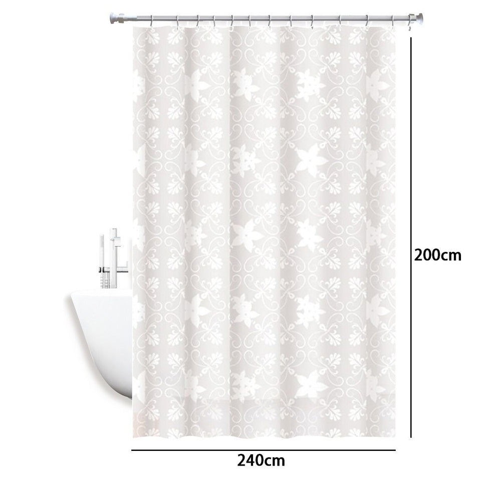 Tenda doccia impermeabile PVC 12 ganci motivo fiori varie misure - ambraled