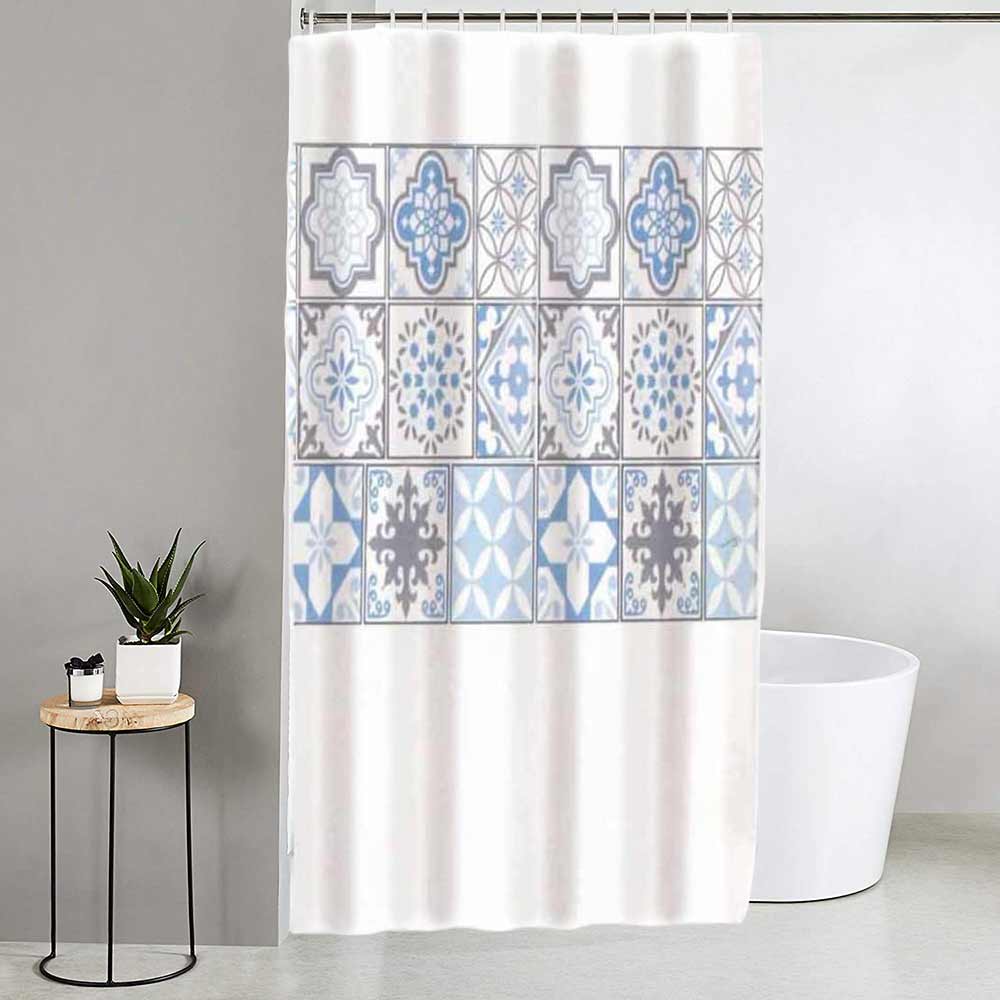 Tenda doccia impermeabile PVC 180x180cm 12 ganci motivo maiorca - ambraled