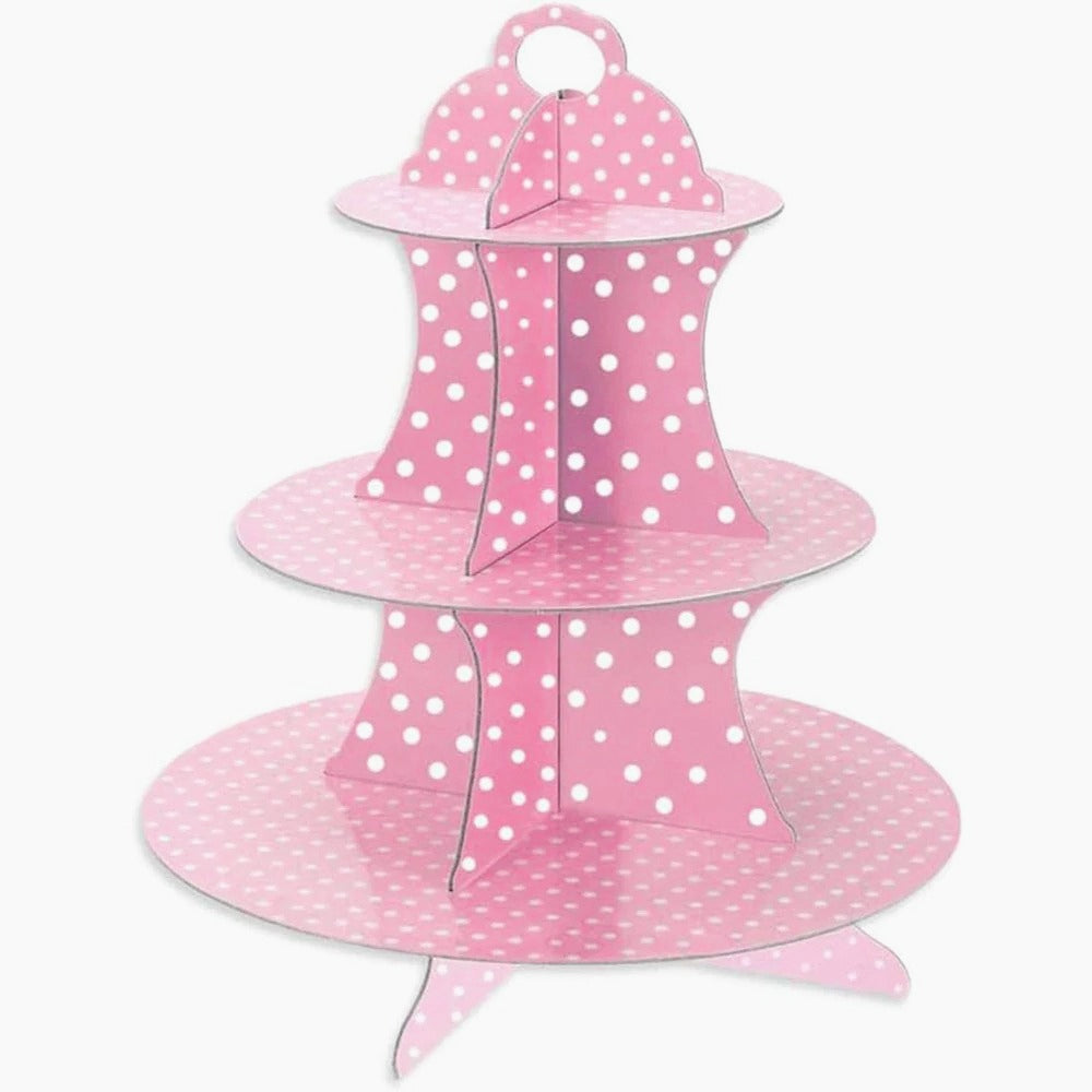 Alzatina 3 ripiani a pois – In cartone, per muffin, cupcake e dolci - ambraled