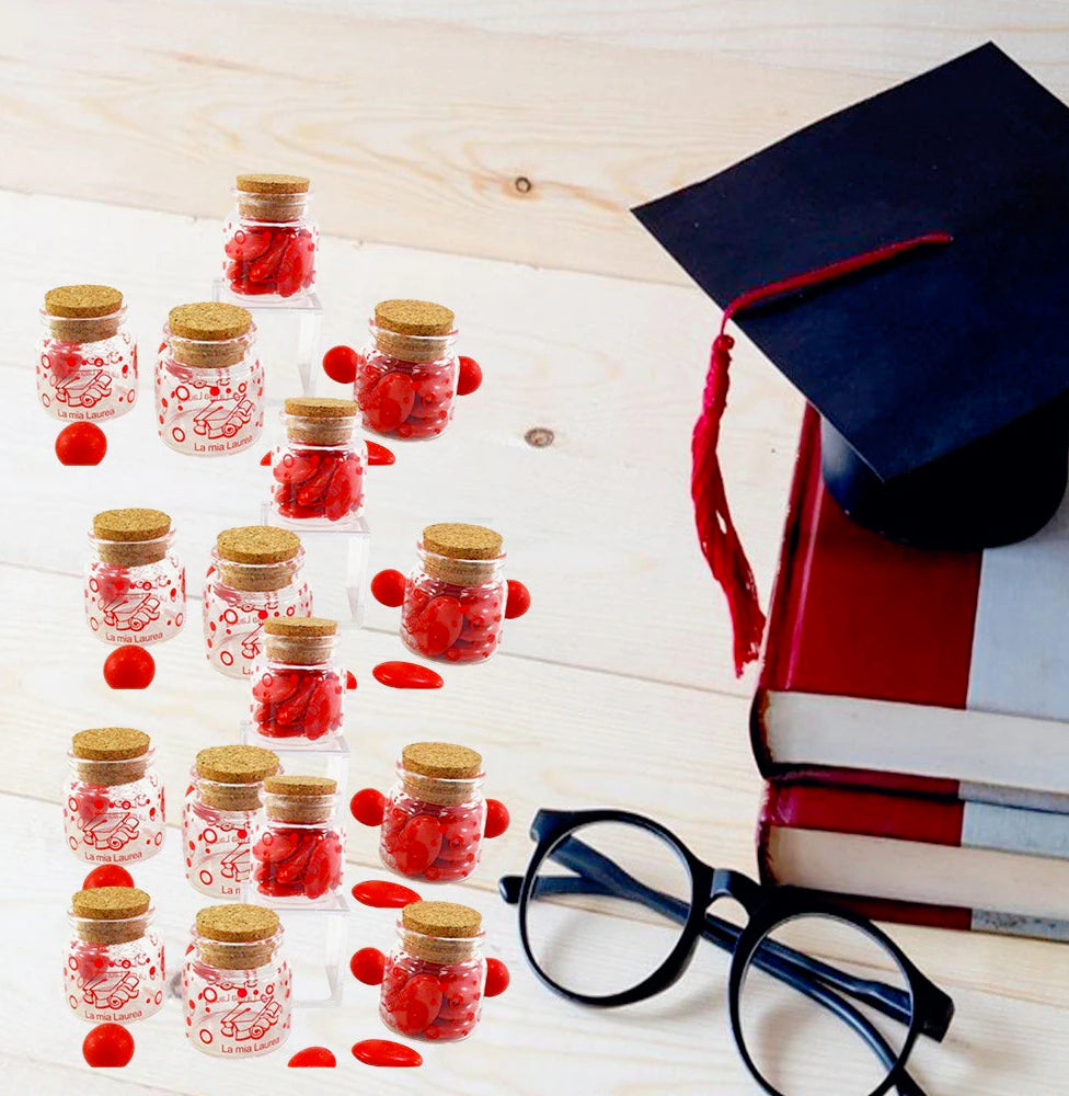 Bomboniere 12 pezzi – portaconfetti barattolo per laurea - ambraled