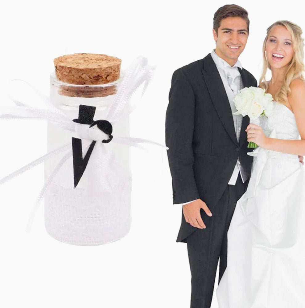 Set 12 barattoli portaconfetti in vetro, ideali come bomboniere per matrimonio - ambraled
