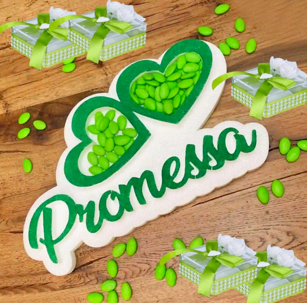 Set 12 scatoline portaconfetti per promessa di matrimonio, perfette anche come bomboniere - ambraled
