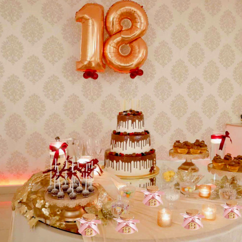 Bomboniere per 18 anni con confetti, 12 barattoli in stile elegante con tappo in sughero