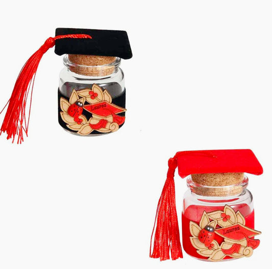Bomboniere 12 pezzi – barattoli vetro portaconfetti per laurea - ambraled